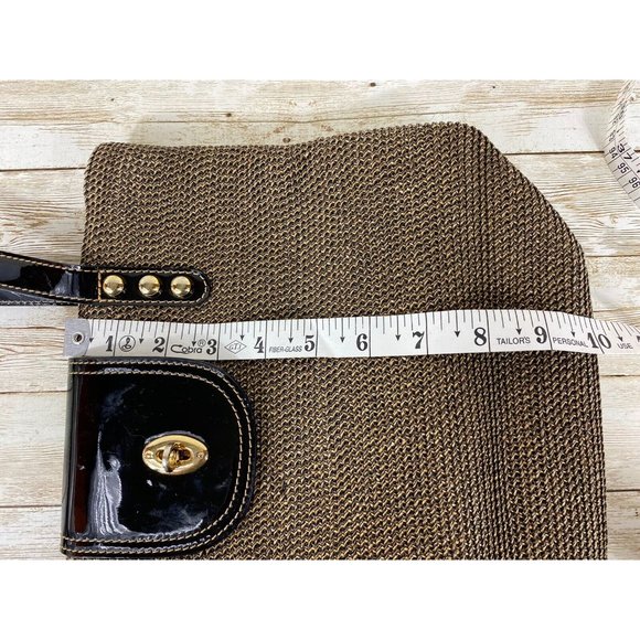 Eric Javits New York Braided Straw Patent Leather Trim Bucket Purse Handbag Bag - Picture 11 of 14